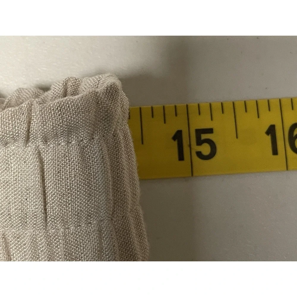 H&M Womens Tan Linen Pants‎ Wide leg pockets elastic waist size S